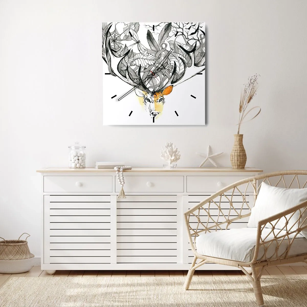 Nástěnné hodiny - Rohy hojnosti - 30x30 cm