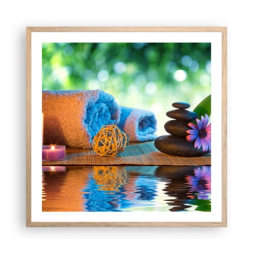 Plakát v rámu světlý dub - Čas pro tělo - 60x60 cm