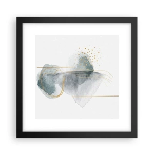 Plakát v černém rámu - O vztahu mezi šedou a zlatou - 30x30 cm