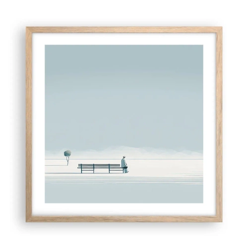 Plakát v rámu světlý dub - Ano, čekám. - 50x50 cm