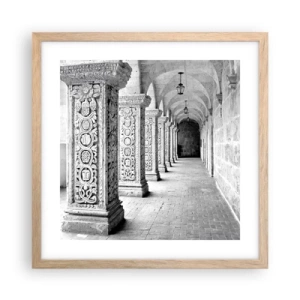 Plakát v rámu světlý dub - Kam...? - 40x40 cm