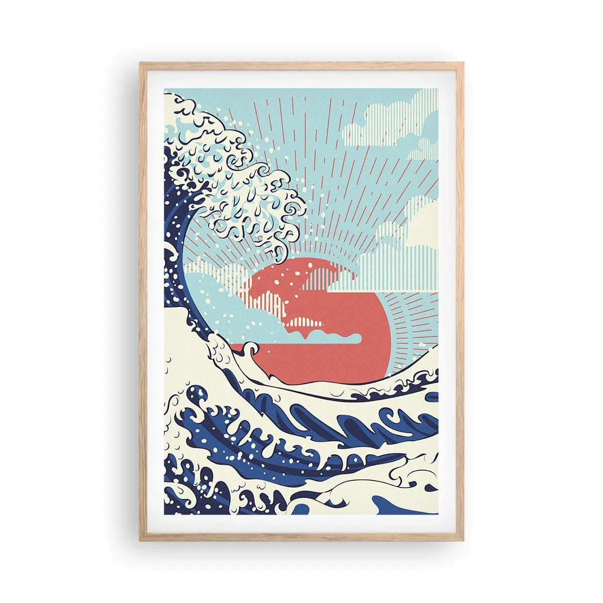Plakát v rámu světlý dub - Z japonských inspirací - 61x91 cm