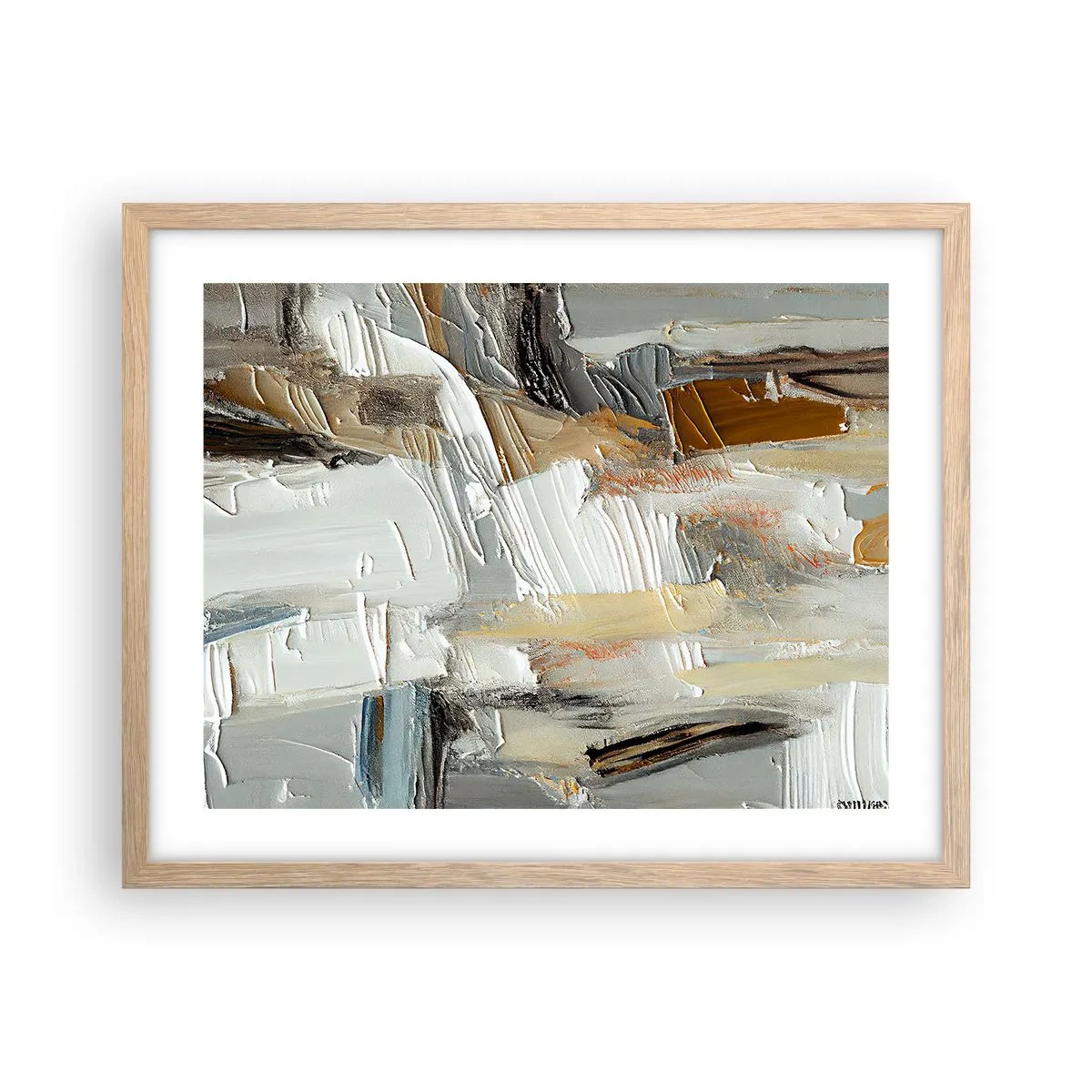 Plakát v rámu světlý dub - Barevné nahromadění - 50x40 cm