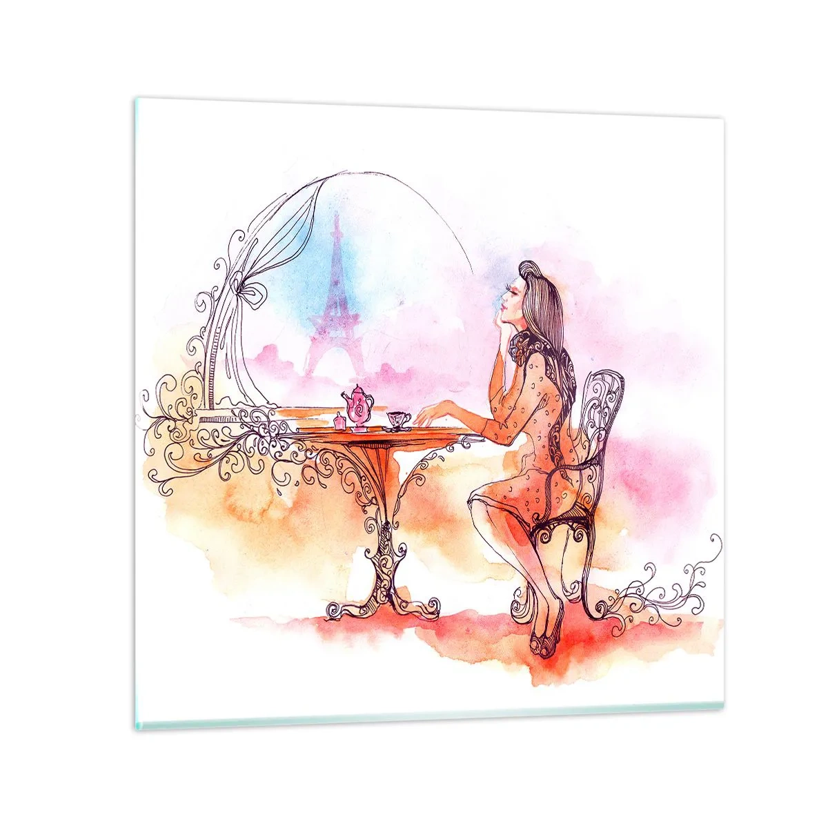 Obraz na skle - Pařížská elegance - 60x60 cm