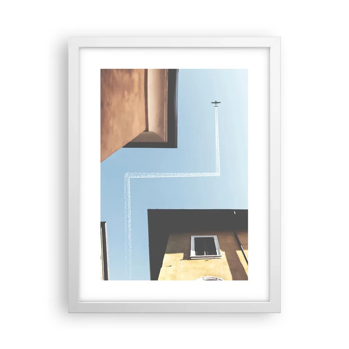 Plakát v bílém rámu - Nad městským labyrintem - 30x40 cm