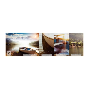 Vzor Fototapety Premium Canvas - U velké a čisté vody - Krajina, jezero, hory - 100x30 cm