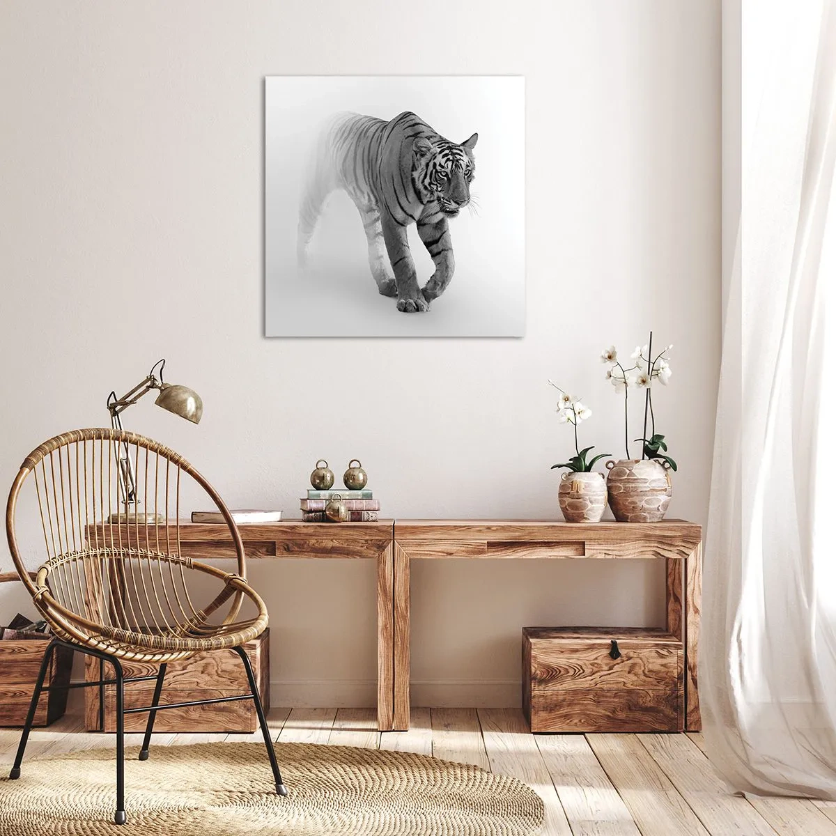 Obraz na plátně - Přikrčený v mlze - 60x60 cm