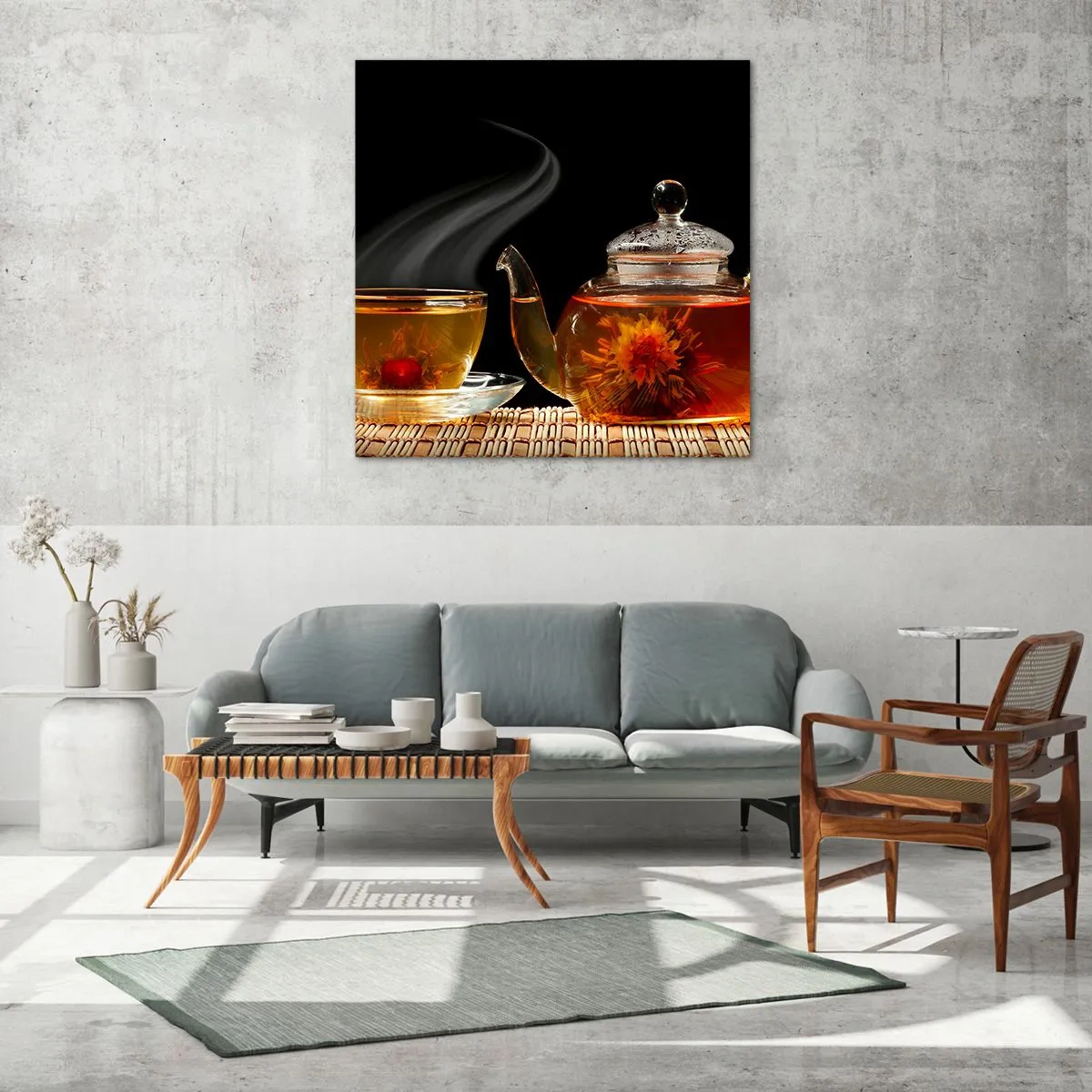 Obraz na skle - Magie a umění vaření čaje - 70x70 cm