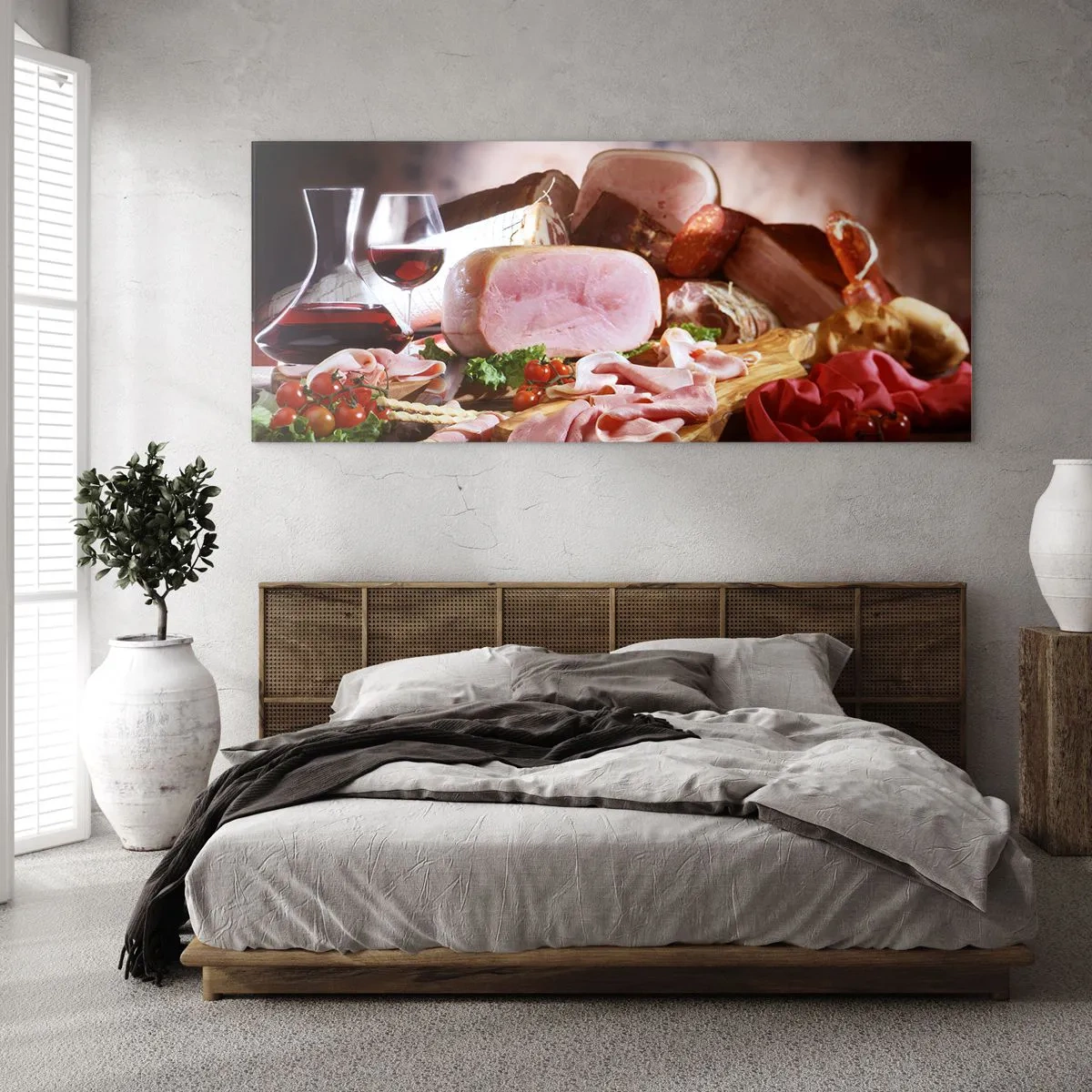 Obraz na skle - Kulinární snění s karafou - 160x50 cm