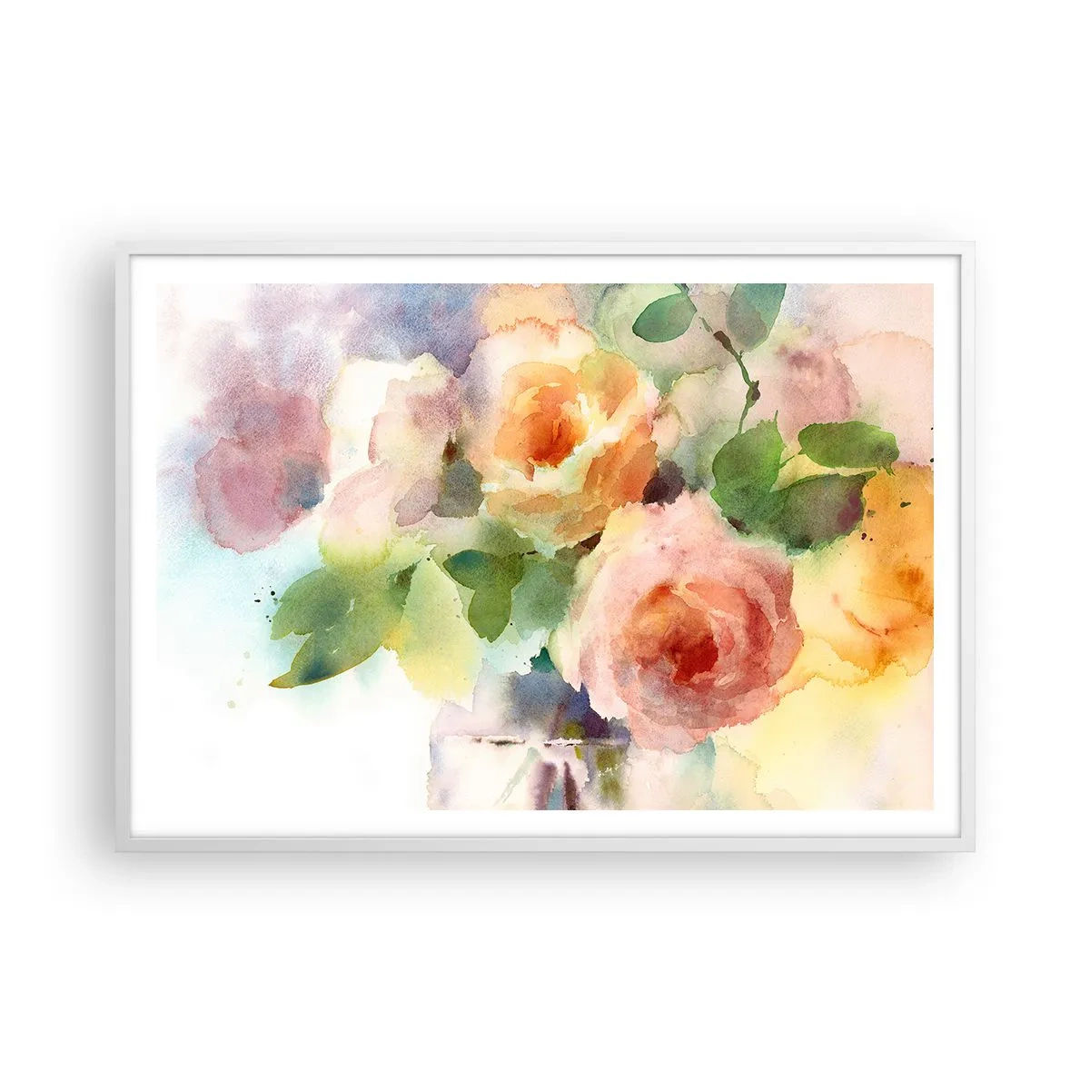 Plakát v bílém rámu - Jemné jako akvarel - 100x70 cm