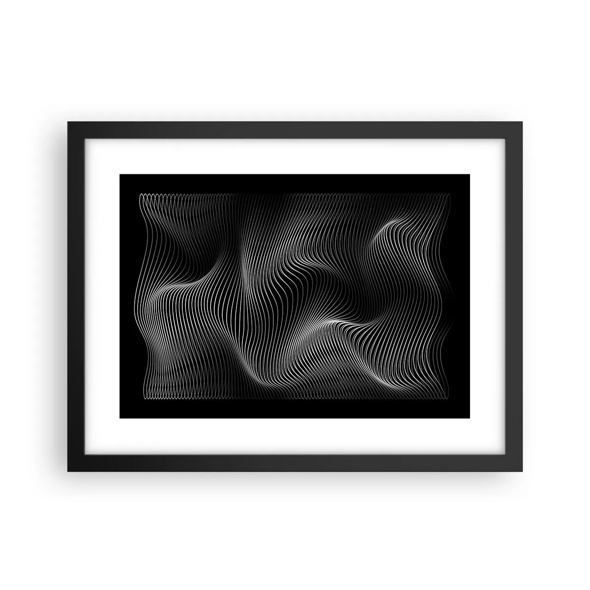 Plakát v černém rámu - Tanec světla v prostoru - 40x30 cm