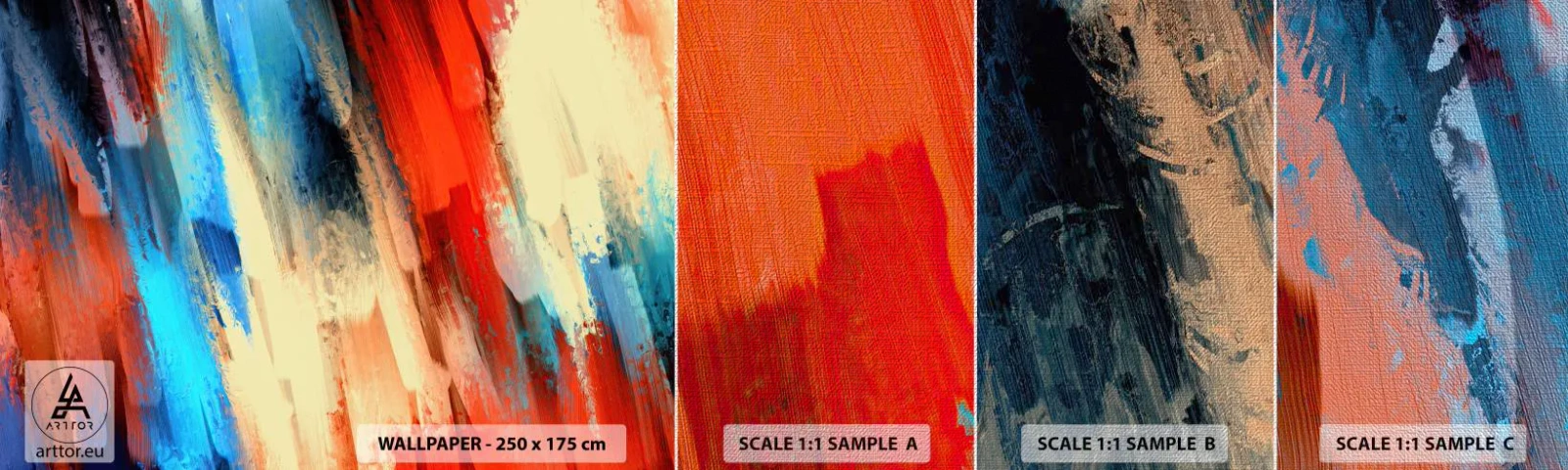 Vzor Fototapety Premium Canvas - Vodopád barev - Abstrakce, Kus, Moderní vzor - 100x30 cm
