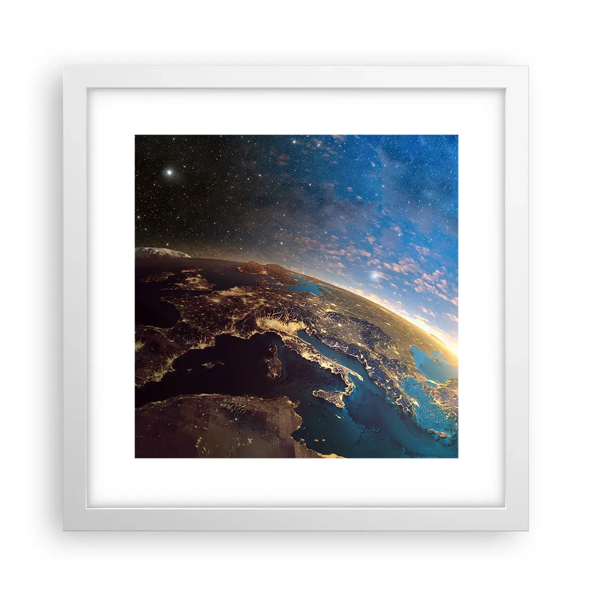Plakát v bílém rámu - Podívejme se na sebe s odstupem - 30x30 cm