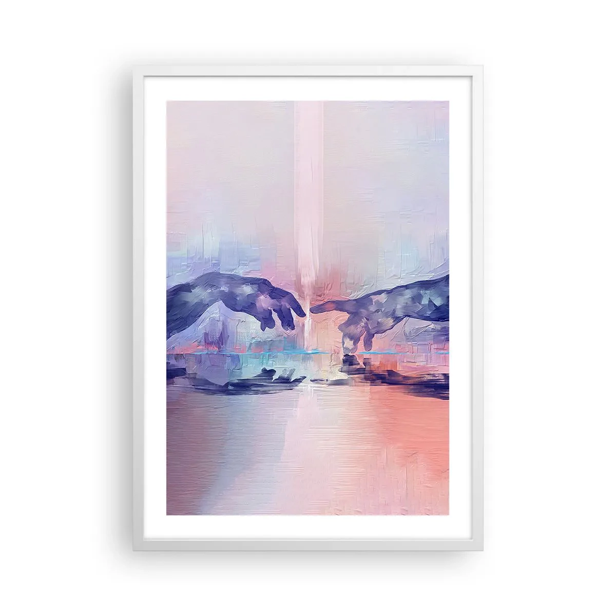 Plakát v bílém rámu - Božská jiskra života - 50x70 cm