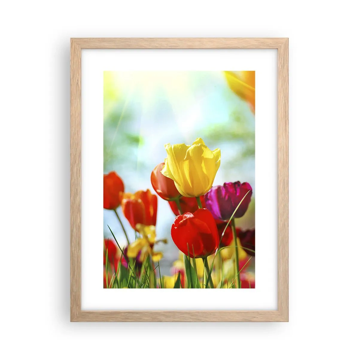Plakát v rámu světlý dub - Všechny barvy slunce - 30x40 cm