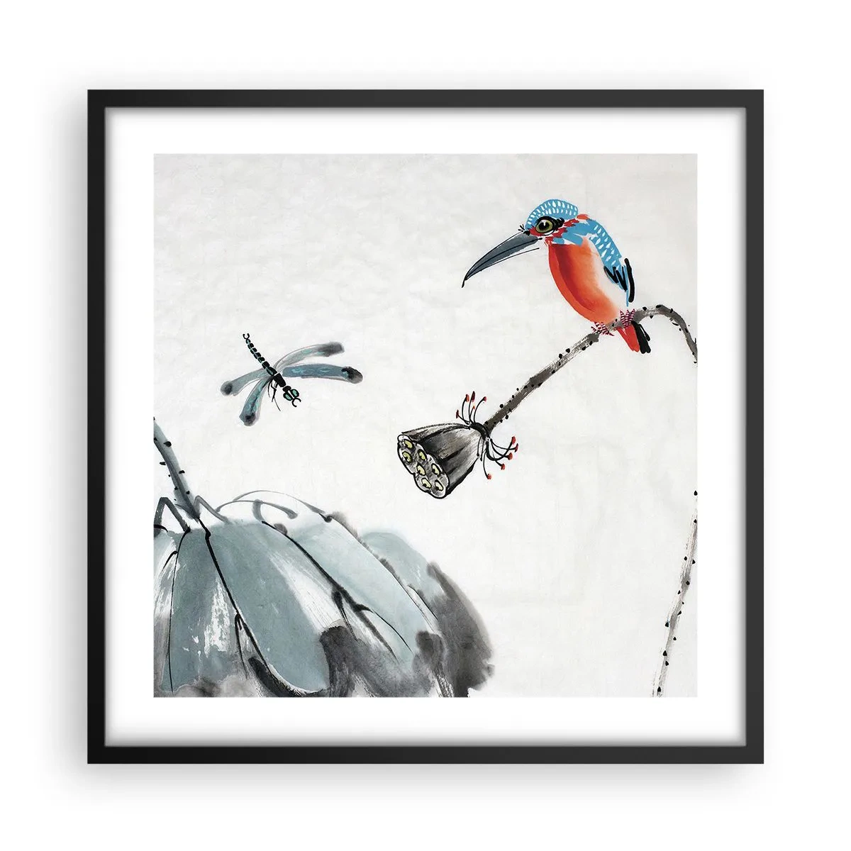 Plakát v černém rámu - Život louky - 50x50 cm