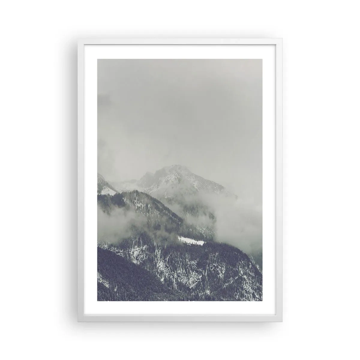 Plakát v bílém rámu - Mlžné údolí - 50x70 cm