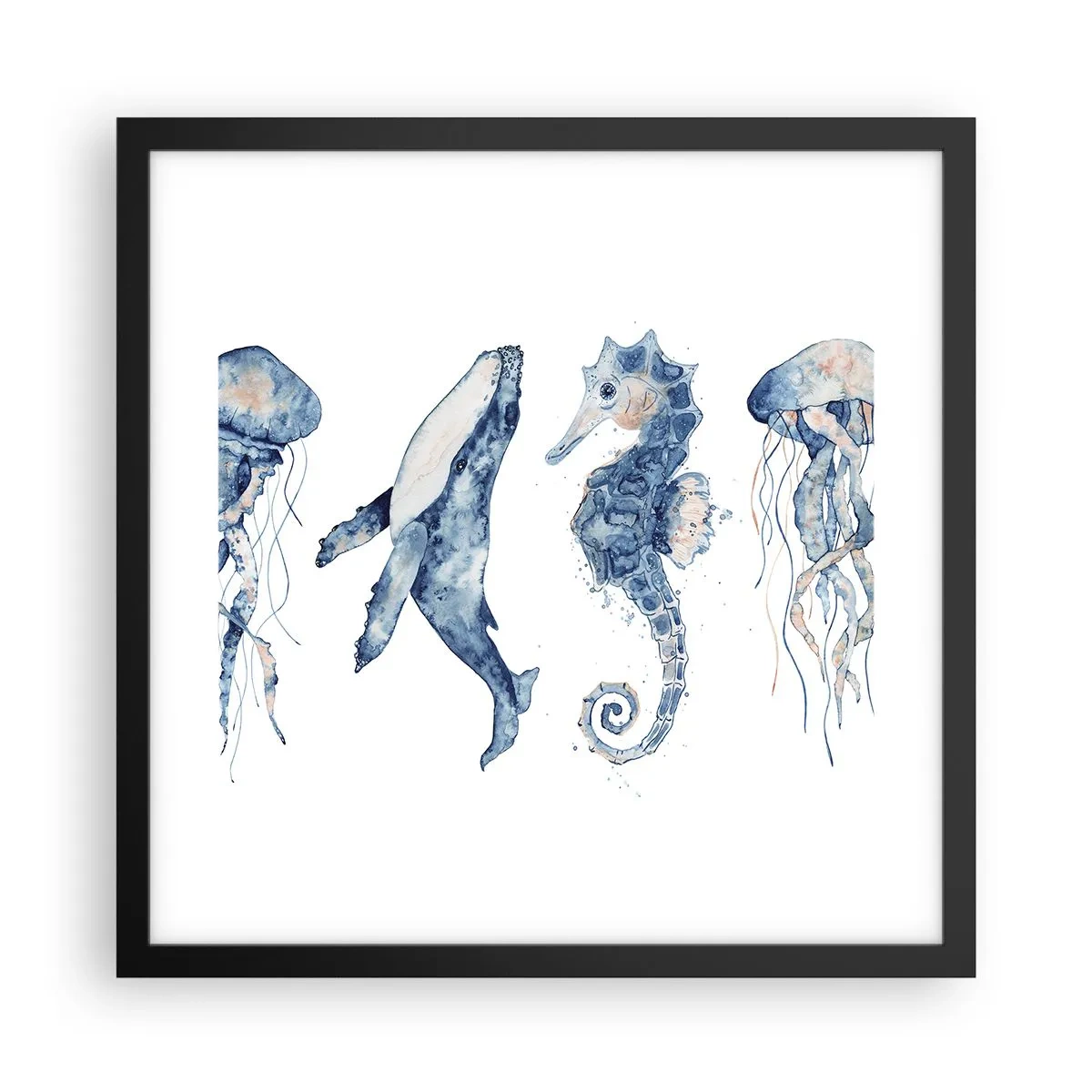 Plakát v černém rámu - Mořská divočina - 40x40 cm