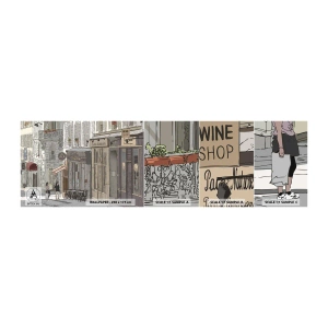 Vzor Fototapety Samolepicí Deluxe Sticker - Městské radosti - Architektura, Město, Paříž - 100x30 cm