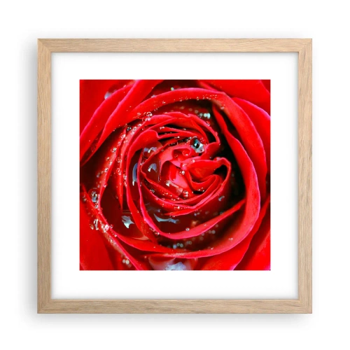 Plakát v rámu světlý dub - V kapkách rosy - 30x30 cm