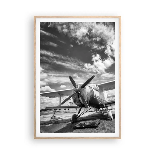 Plakát v rámu světlý dub - Nemohu se toho dočkat! - 70x100 cm