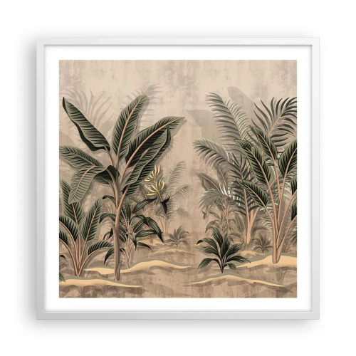 Plakát v bílém rámu - Rytina v koloniálním stylu - 60x60 cm