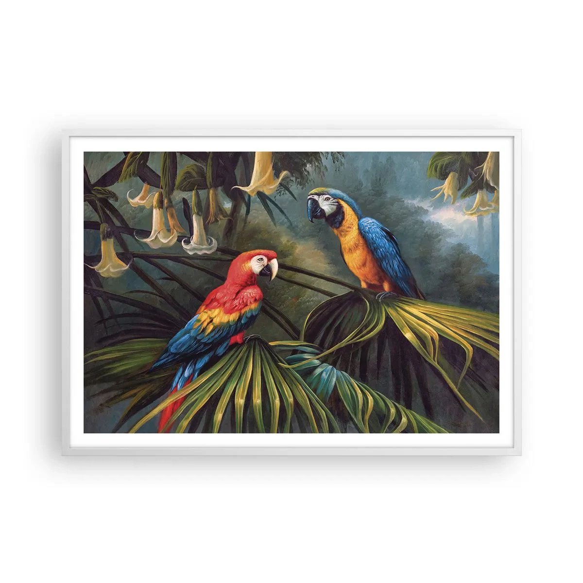 Plakát v bílém rámu - Romantismus v tropech - 100x70 cm