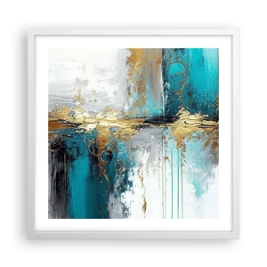 Plakát v bílém rámu - Všechno plyne - 50x50 cm