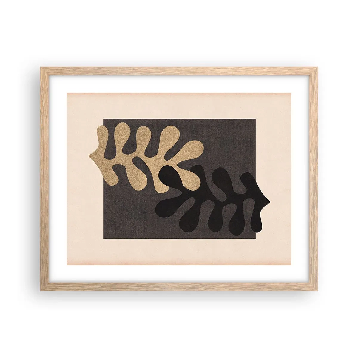 Plakát v rámu světlý dub - Nepřítomnost a doplnění - 50x40 cm