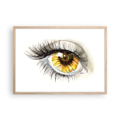 Plakát v rámu světlý dub - Pohled žhavý jako léto - 70x50 cm