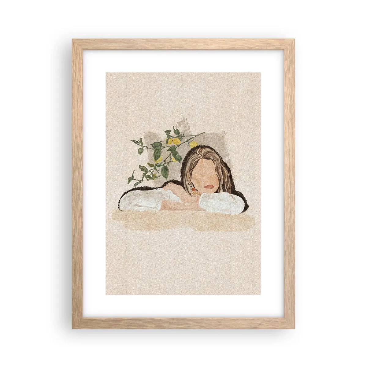 Plakát v rámu světlý dub - Krasavice z jihu - 30x40 cm