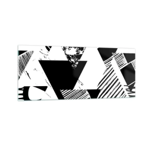 Obraz na skle - Déšť trojúhelníků - 100x40 cm