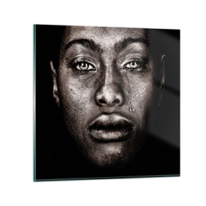 Obraz na skle - Jedna slza - 30x30 cm