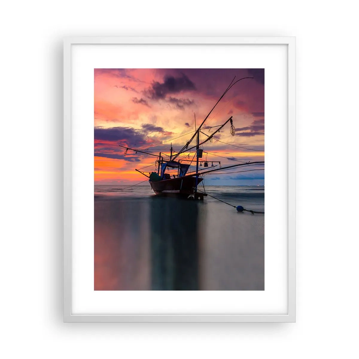 Plakát v bílém rámu - Exotický večer - 40x50 cm