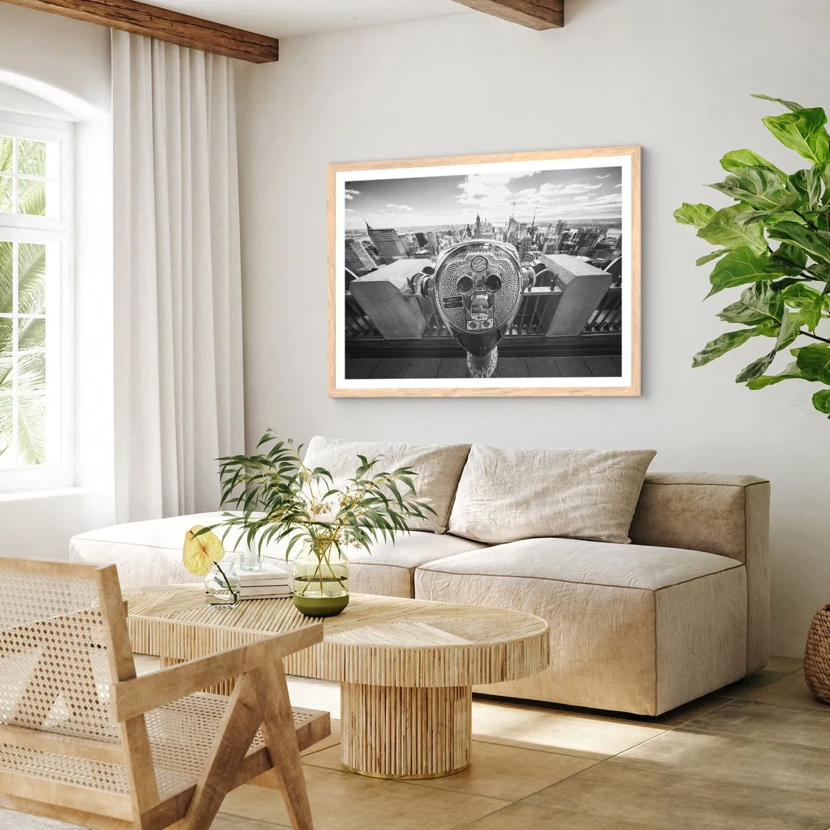 Plakát v rámu světlý dub - Město nad městy - 100x70 cm