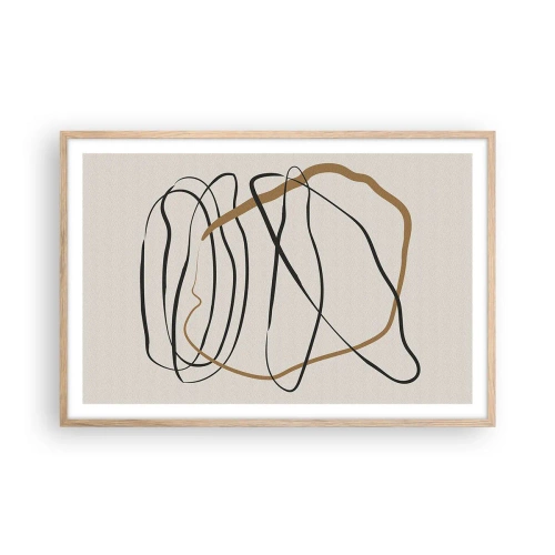 Plakát v rámu světlý dub - Kompozice – tanec ve smyčce - 91x61 cm