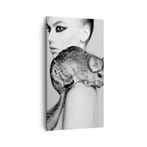 Obraz na plátně - Dáma s činčilou - 45x80 cm