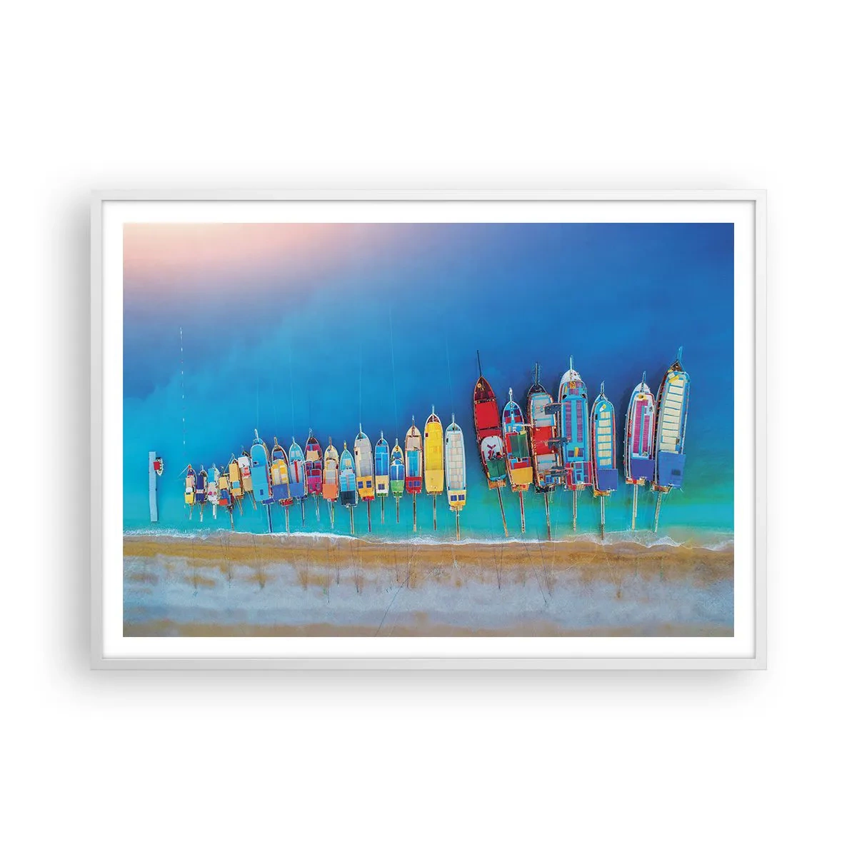 Plakát v bílém rámu - Z ptačí perspektivy - 100x70 cm