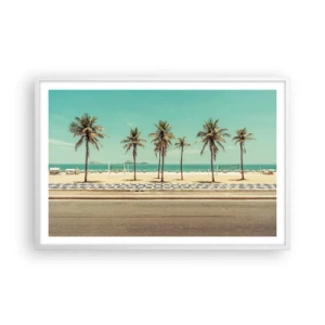 Plakát v bílém rámu - Hlídání pláže - 91x61 cm