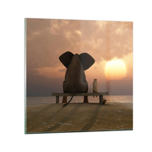 Obraz na skle - Je skvělé spolu mlčet - 70x70 cm