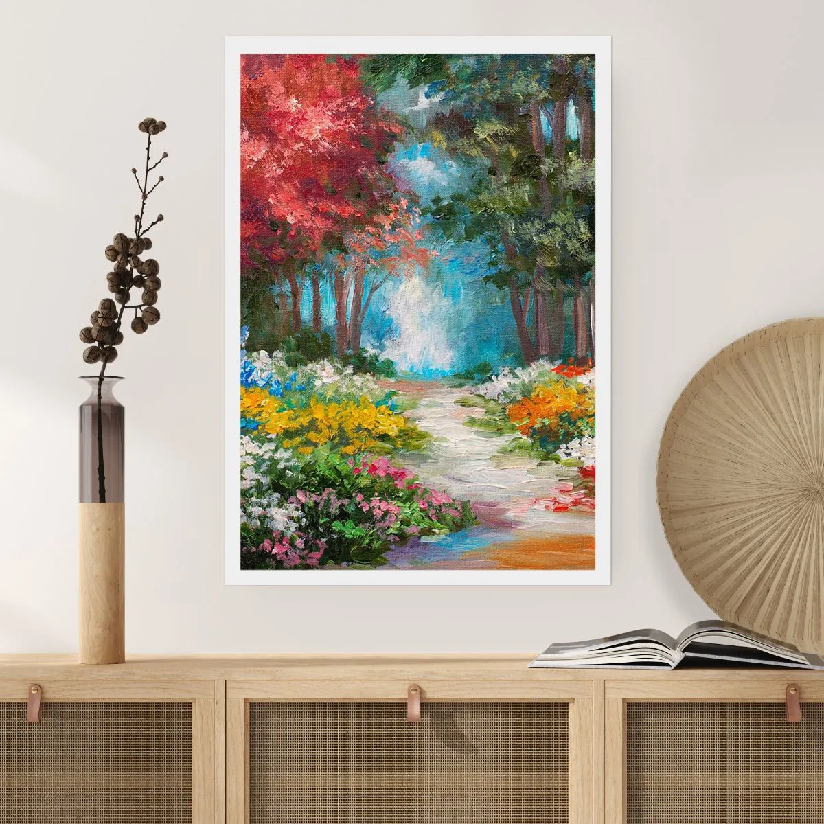 Plakát - Lesní zahrada, květinový les - 40x50 cm