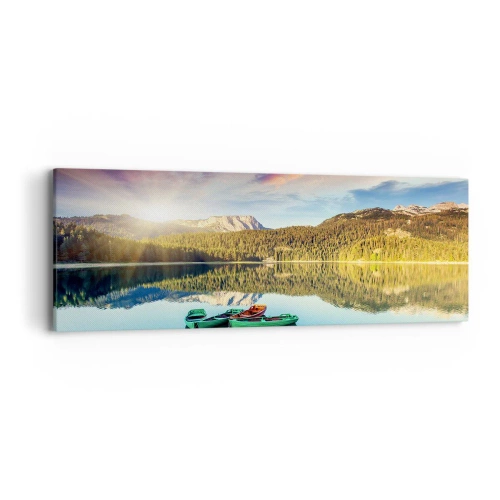 Obraz na plátně - U vody hladké jako zrcadlo - 90x30 cm