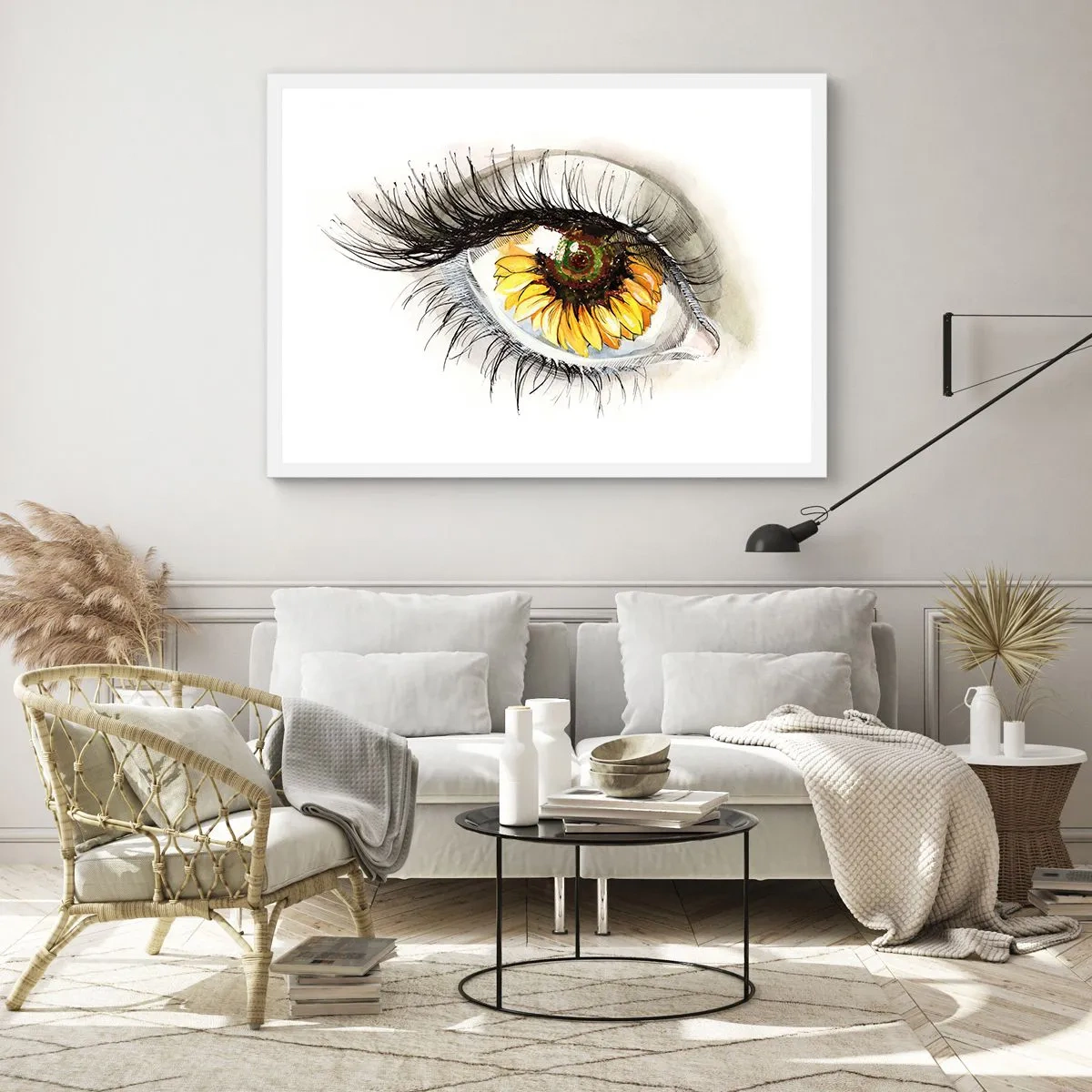 Plakát v bílém rámu - Pohled žhavý jako léto - 91x61 cm