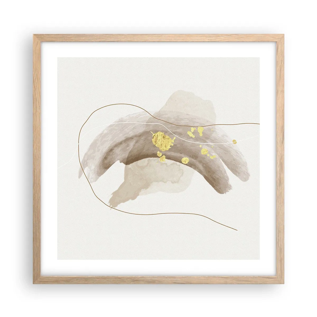 Plakát v rámu světlý dub - Vesmírná bytost - 50x50 cm