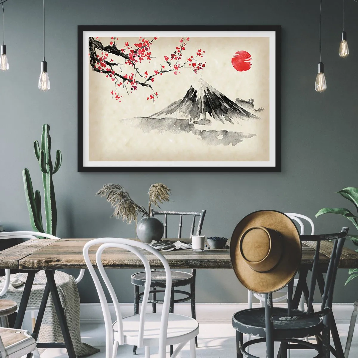 Plakát v černém rámu - Zamilujte se do Japonska - 100x70 cm