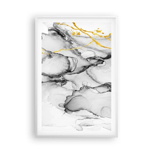 Plakát v bílém rámu - Kompozice se zlatým motivem - 61x91 cm