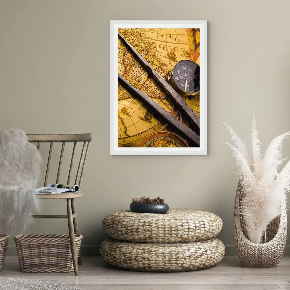 Plakát v bílém rámu - Kde jsou ty poklady? - 70x100 cm