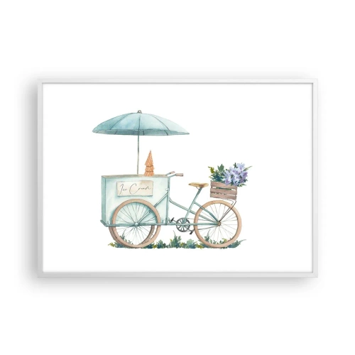 Plakát v bílém rámu - Sladká vzpomínka na léto - 100x70 cm