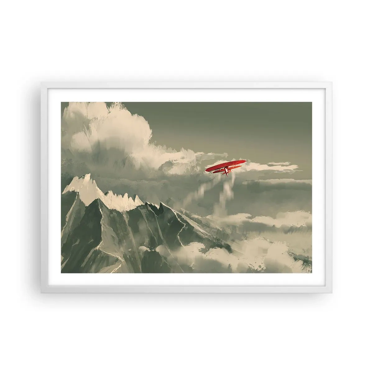 Plakát v bílém rámu - Nebojácný průkopník - 70x50 cm