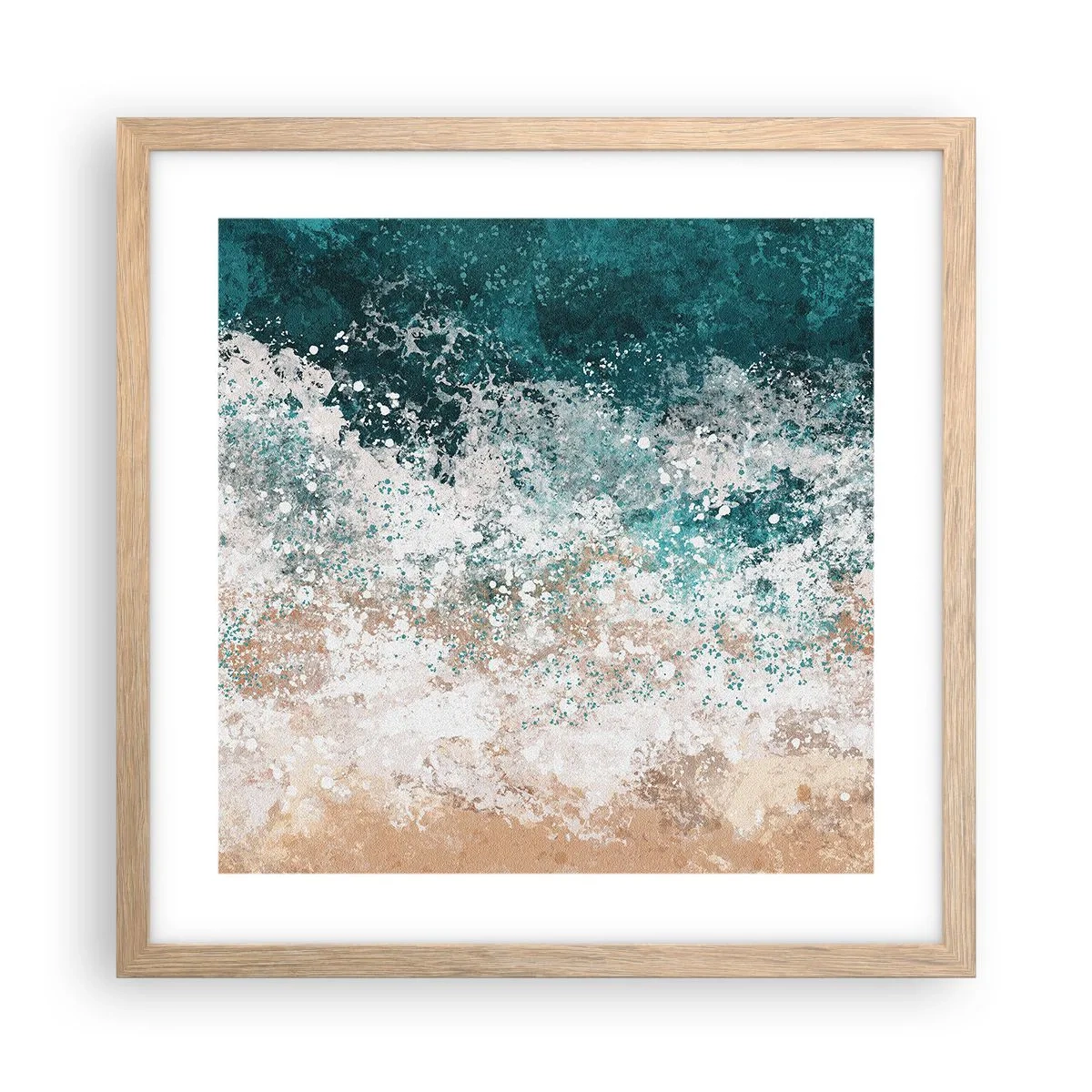 Plakát v rámu světlý dub - Mořské příběhy - 40x40 cm